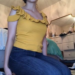 Semi formal yellow top